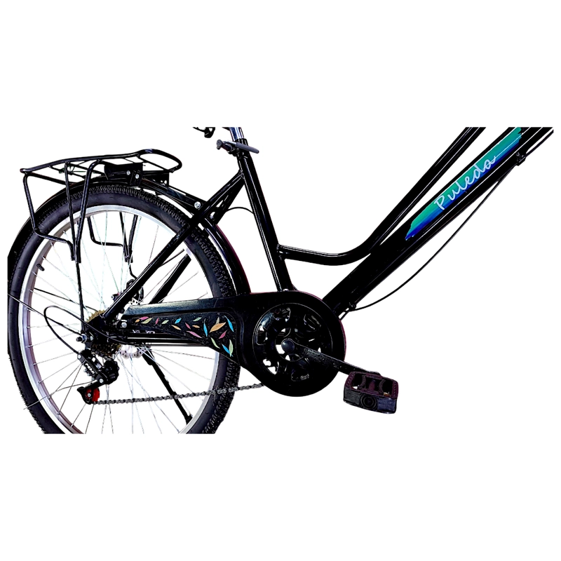 BICICLETA ARO 27.5  PULEDA NEGRO DE PASEO CON 7 VELOCIDADES Y FRENO DISCO - 3