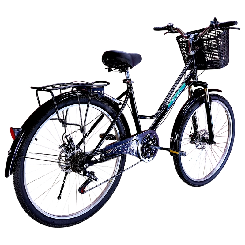 BICICLETA ARO 27.5  PULEDA NEGRO DE PASEO CON 7 VELOCIDADES Y FRENO DISCO - 4