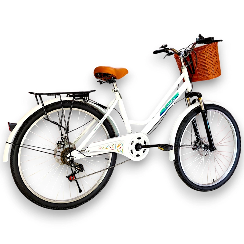 BICICLETA ARO 27.5 PULEDA BLANCA DE PASEO CON 7 VELOCIDADES Y FRENO DISCO - 4