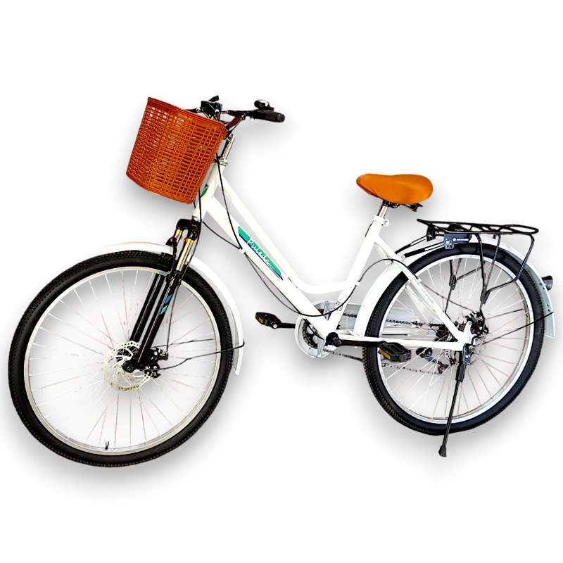 BICICLETA ARO 27.5 PULEDA BLANCA DE PASEO CON 7 VELOCIDADES Y FRENO DISCO - 5