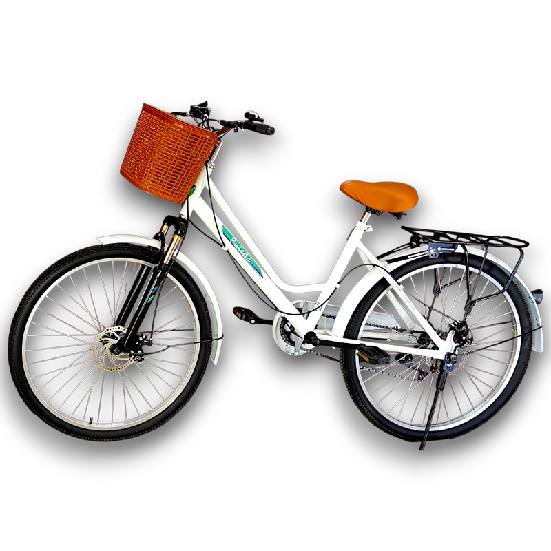 BICICLETA ARO 27.5 PULEDA BLANCA DE PASEO CON 7 VELOCIDADES Y FRENO DISCO - 6