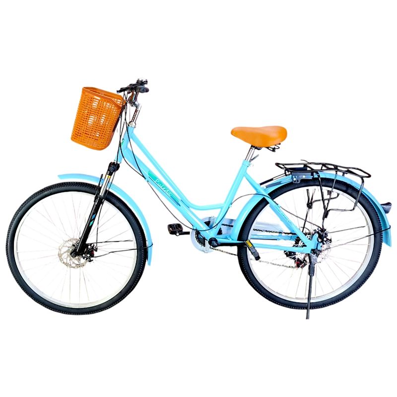BICICLETA ARO 27.5  PULEDA CELESTE DE PASEO CON 7 VELOCIDADES Y FRENO DISCO - 6