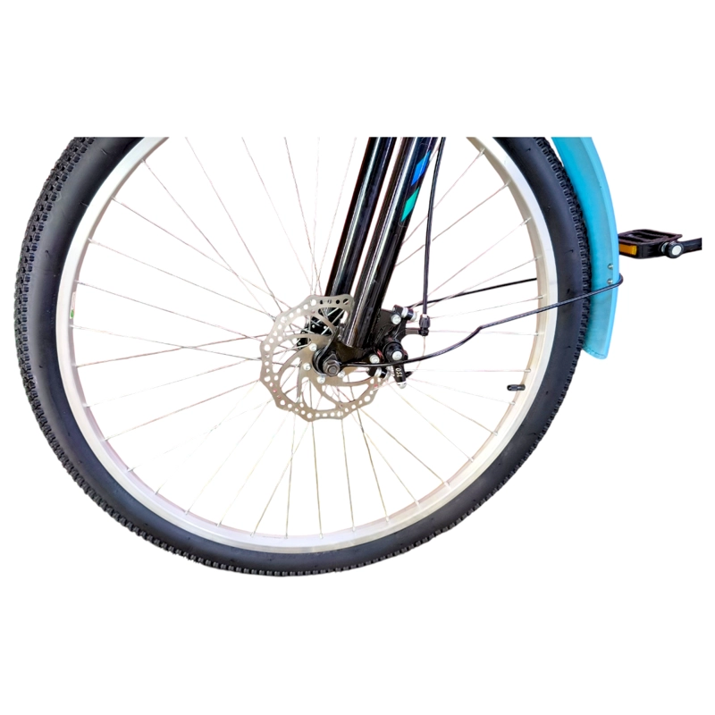BICICLETA ARO 27.5  PULEDA CELESTE DE PASEO CON 7 VELOCIDADES Y FRENO DISCO - 8