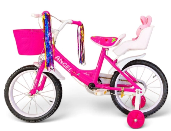 BICICLETA ARO 16 INFANTIL CON PELUCHERO ROSADO ANGEL - 3