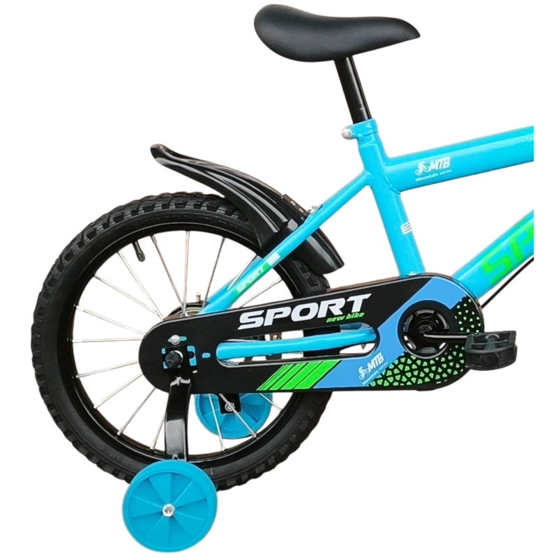 BICICLETA ARO 16 INFANTIL SPORT CELESTE - 8