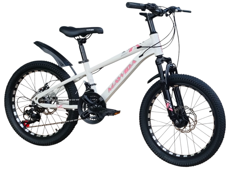 BICICLETA ARO 20 MAWIDA CON FRENO DISCO BLANCO ROSADO - 1
