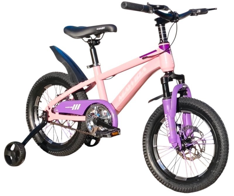 BICICLETA ARO 16 MAWIDA CON FRENO DISCO ROSADO LILA - 1