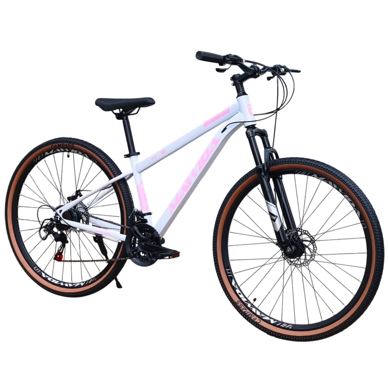 BICICLETA ARO 29 MAWIDA 21 VELOC Y FRENO DISCO BLANCO ROSADO - 1