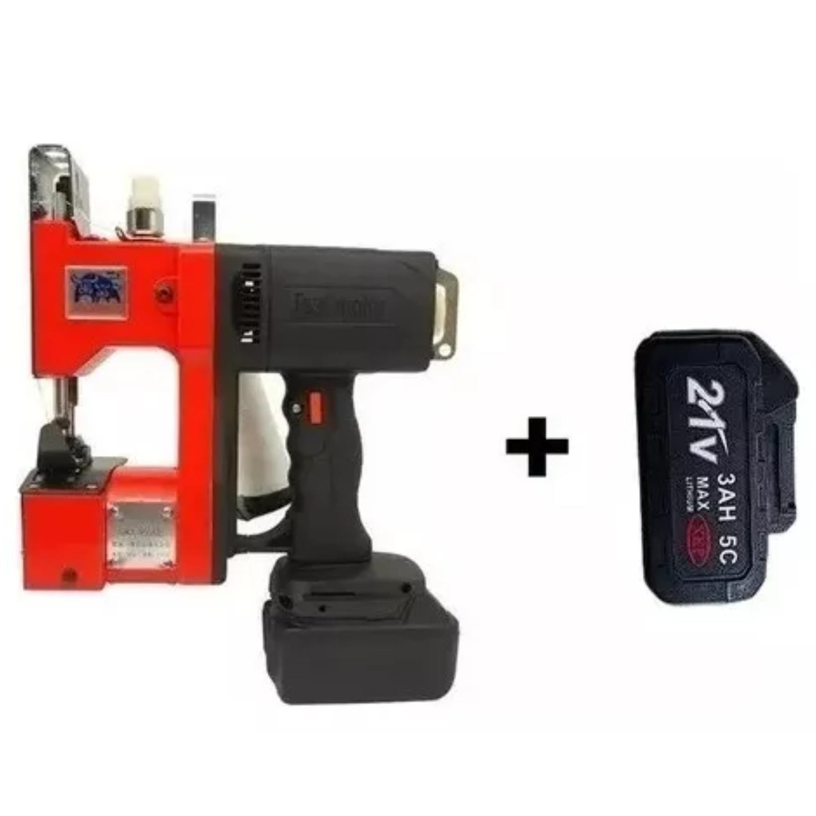 MAQUINA COSEDORA DE SACOS INALÁMBRICA + 1 BATERIA ADICIONAL COLOR ROJO - 1