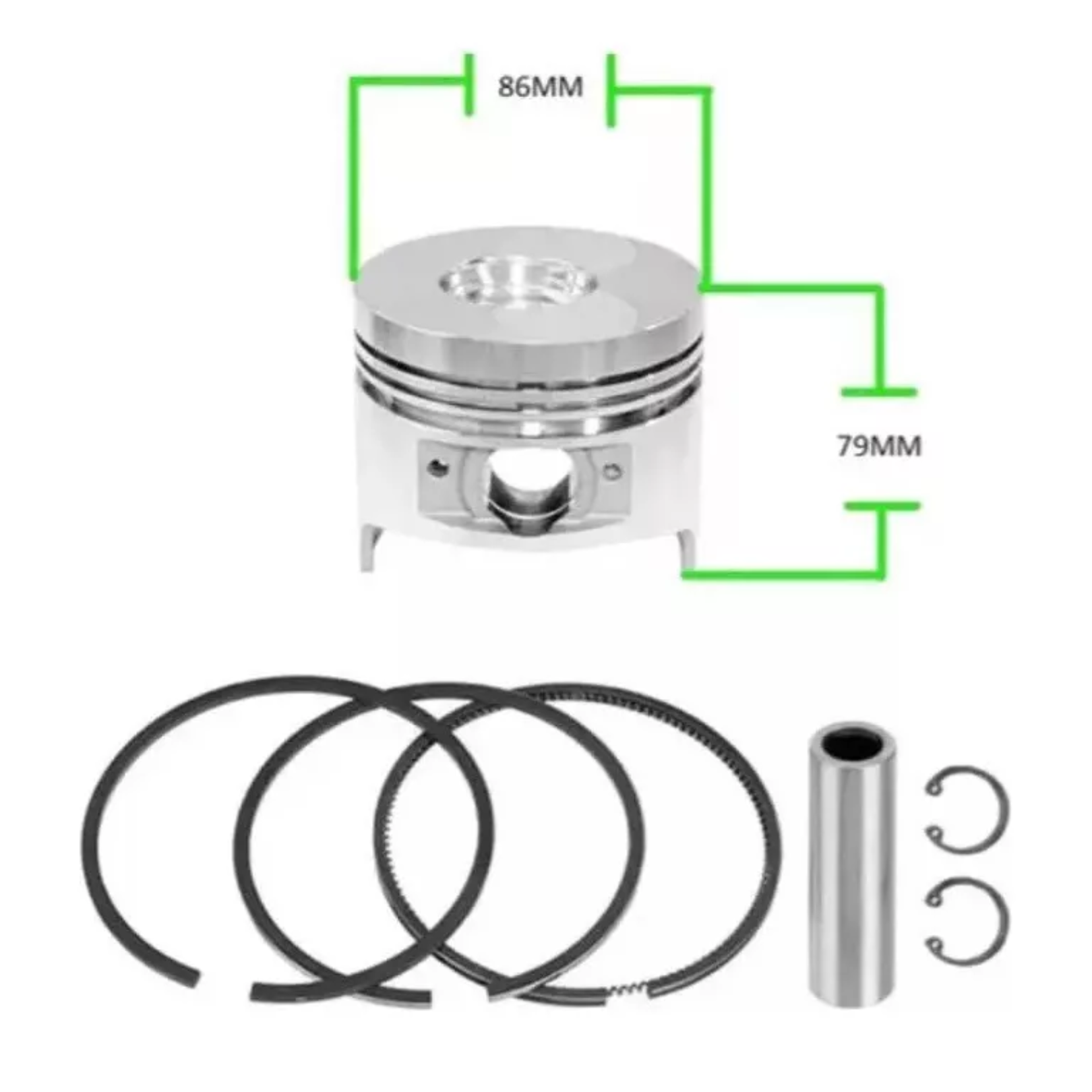 KIT PISTÓN Y ANILLOS PARA MOTOR 186F - 2