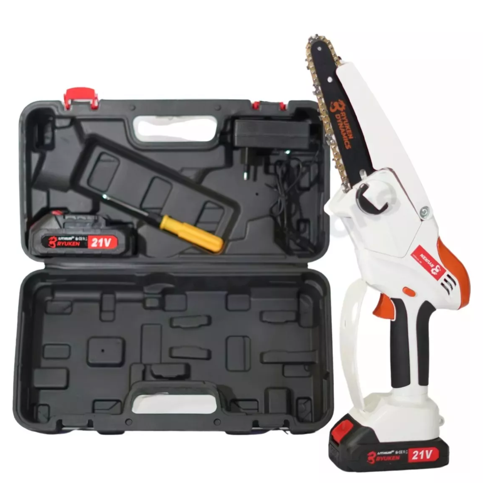 MOTOSIERRA INALÁMBRICA 2 BATERÍAS 6´´ PROFESIONAL RYUKEN - 3