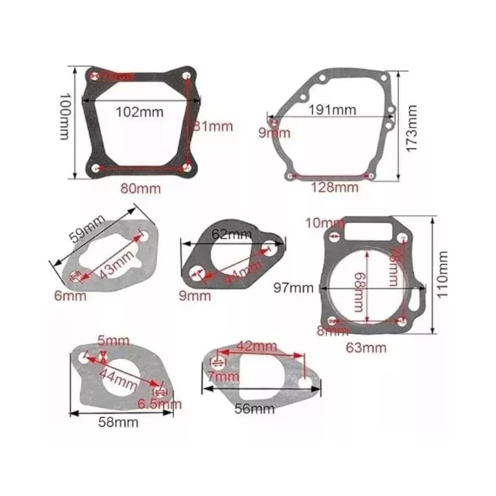 KIT GX160 55HP 65HP EMPAQUETADURA PARA MOTOR HONDA - 2
