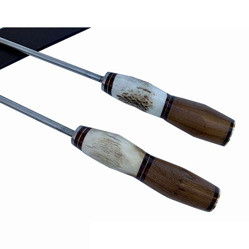 JUEGO PARRILLERO CIERVO MADERA ARTESANAL - 2