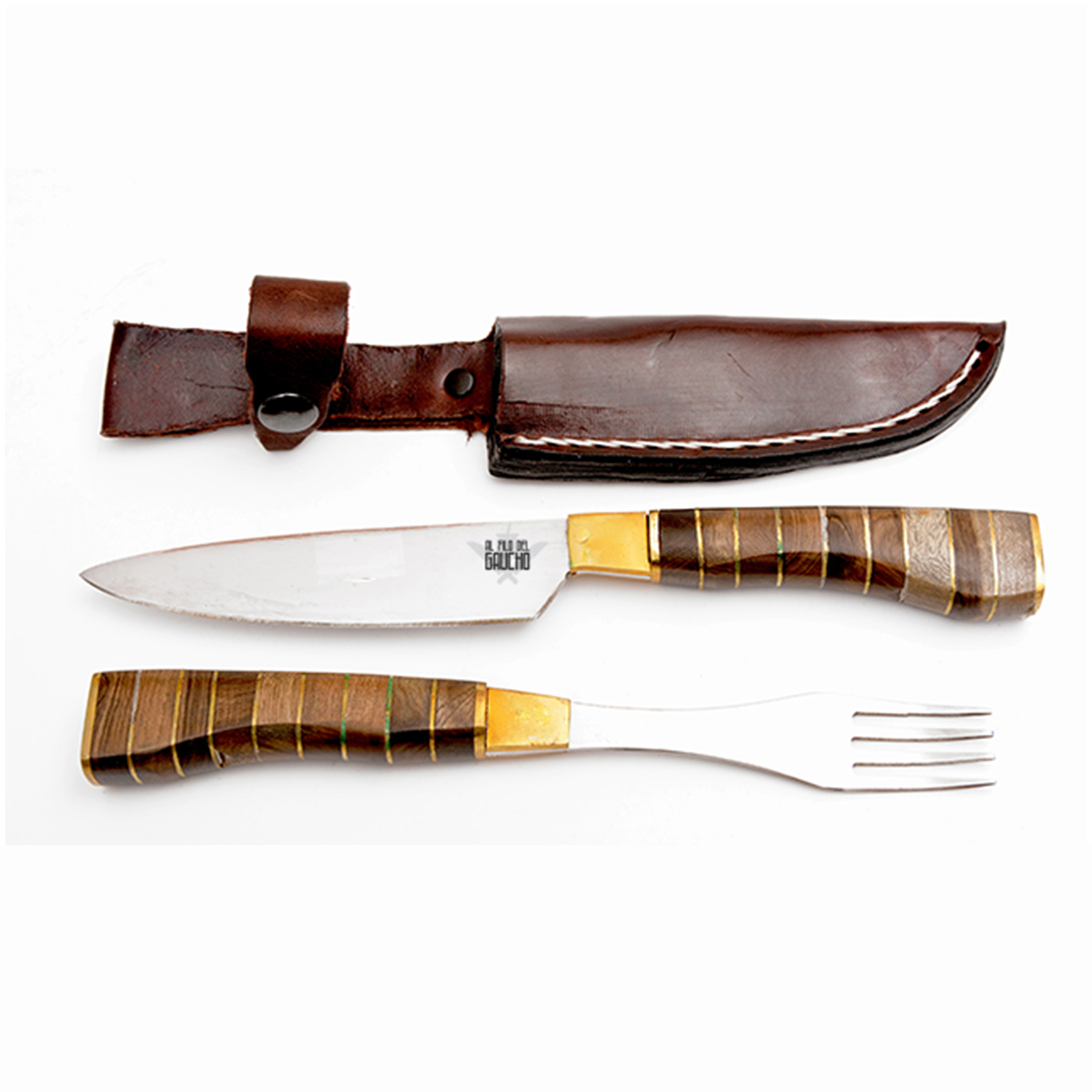 CUCHILLO TENEDOR ANILLADO ARTESANAL - 1