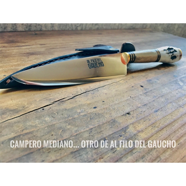 PARRILLERO CAMPERO CIERVO MADERA MEDIANO ARTESANAL - 4