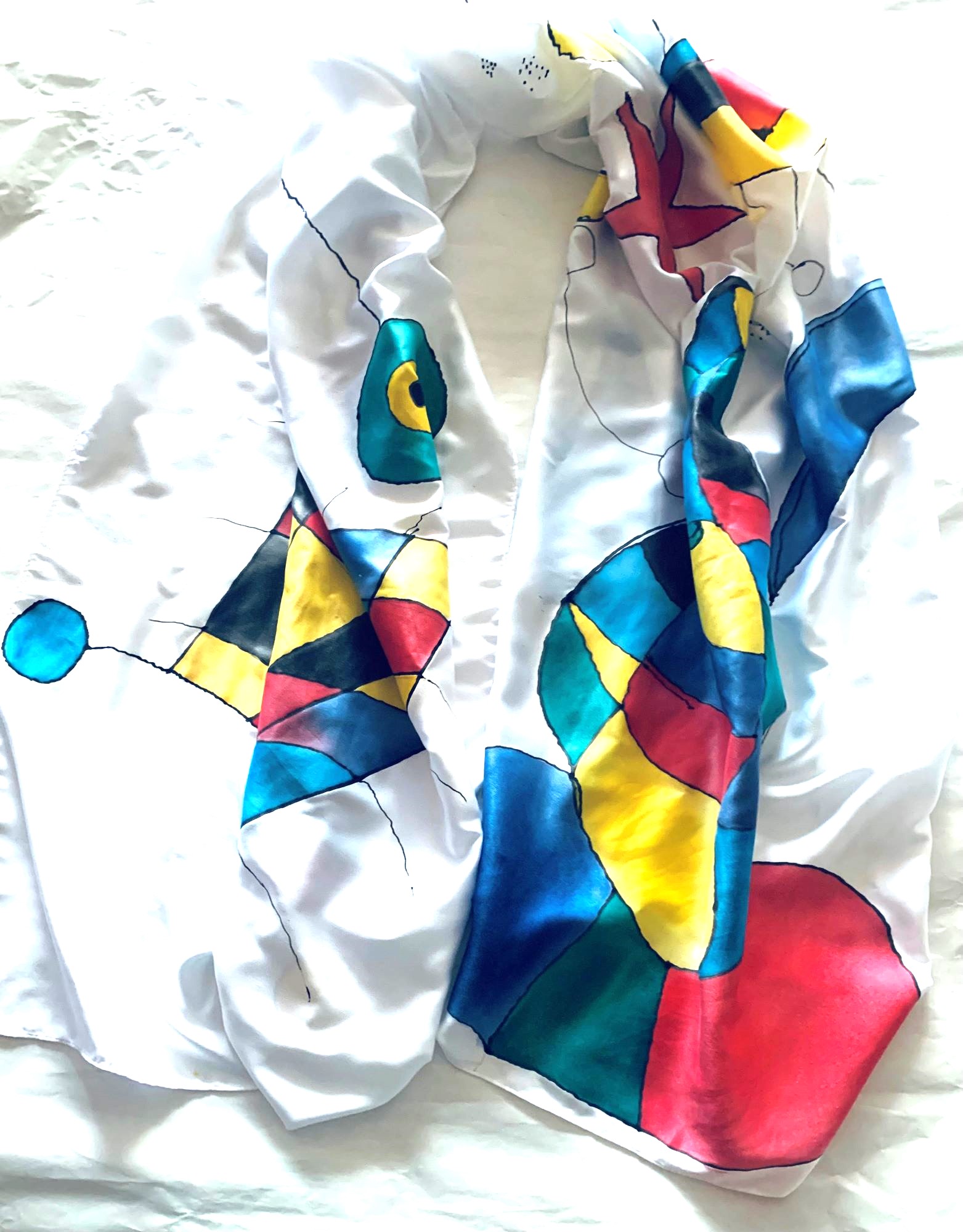 PAÑUELO SEDA GOIC DISEÑOS A1149 MULTICOLOR HECHO A MANO DISEÑO EXCLUSIVO - 1
