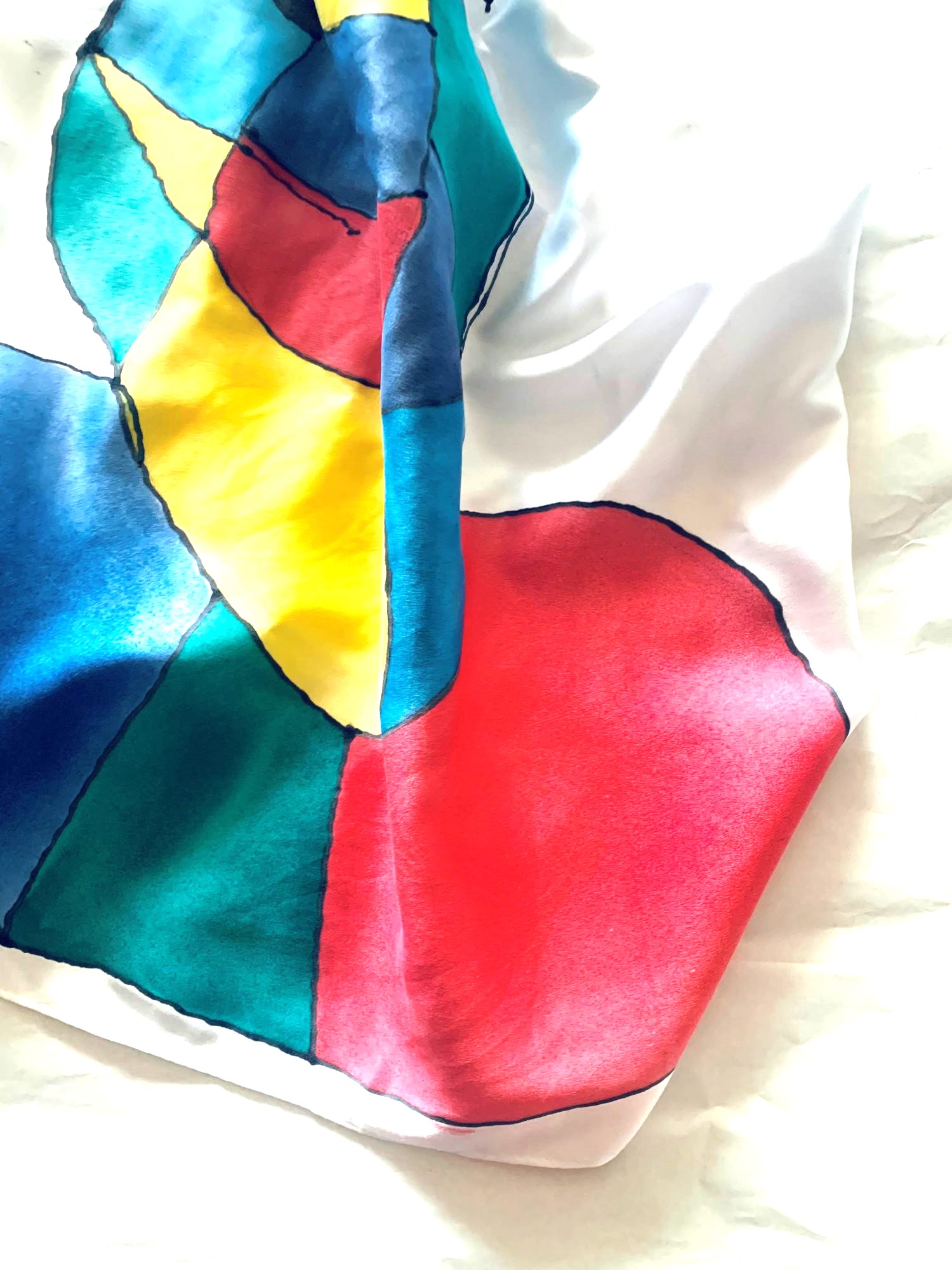 PAÑUELO SEDA GOIC DISEÑOS A1149 MULTICOLOR HECHO A MANO DISEÑO EXCLUSIVO - 2