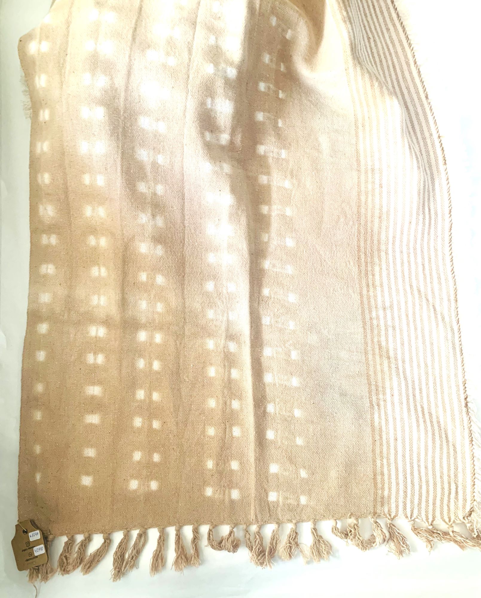 CHAL ALGODÓN GOIC DISEÑOS BEIGE HECHO A MANO DISEÑO EXCLUSIVO - 2