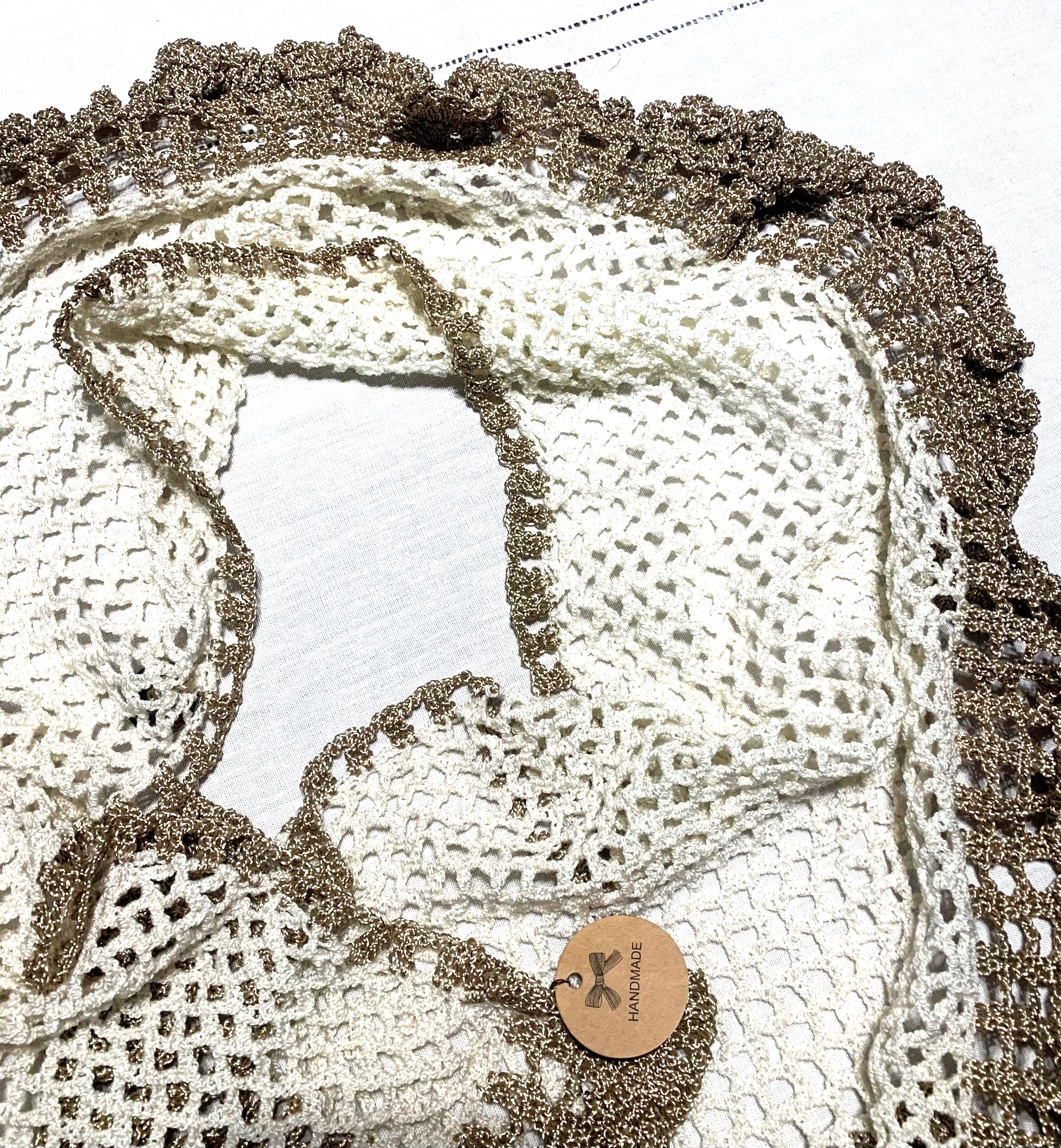 CUELLO ALGODÓN GOIC DISEÑOS MARFIL HECHO A MANO DISEÑO EXCLUSIVO - 2