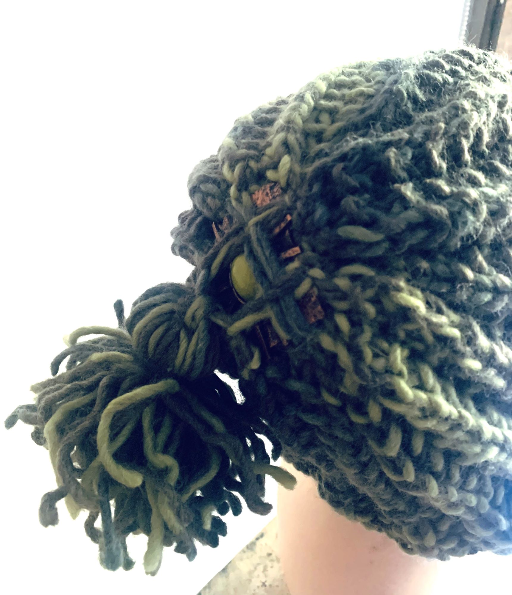 GORRO LANA GOIC DISEÑOS VERDE TEJIDO A MANO DISEÑO EXCLUSIVO - 3