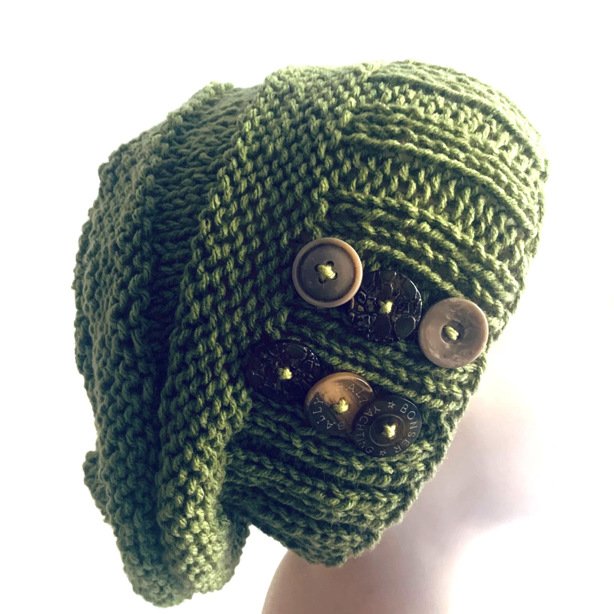 GORRO LANA GOIC DISEÑOS VERDE CLARO TEJIDO A MANO DISEÑO EXCLUSIVO - 3