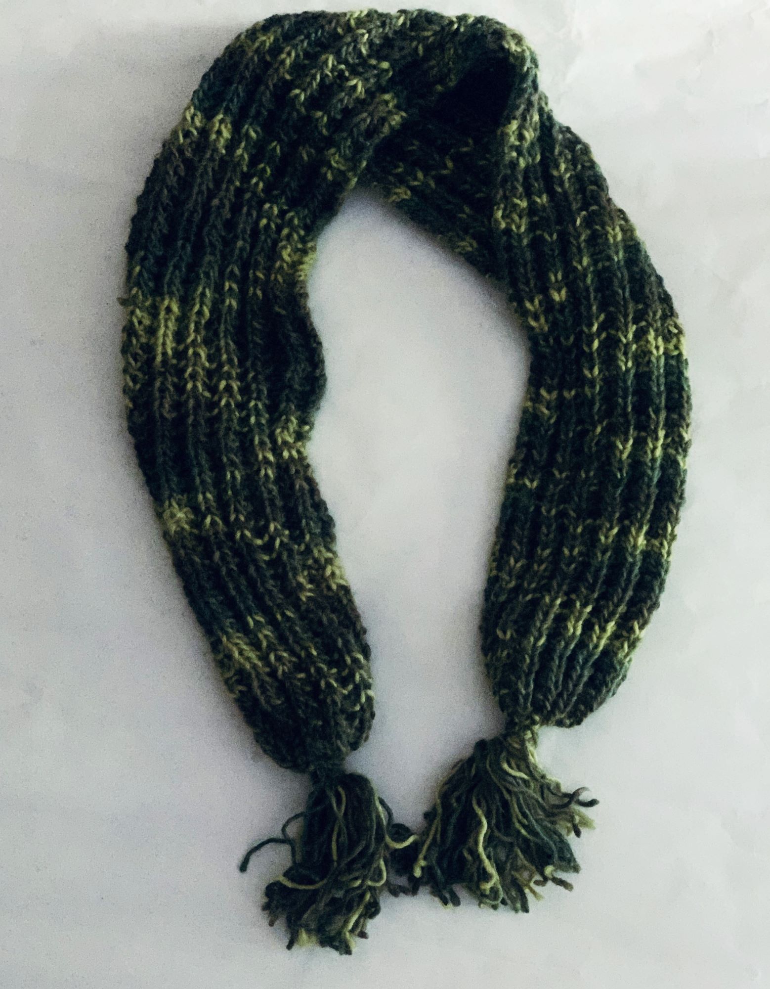 BUFANDA LANA GOIC DISEÑOS VERDE HECHA A MANO A DOS AGUJAS DISEÑO EXCLUSIVO - 1