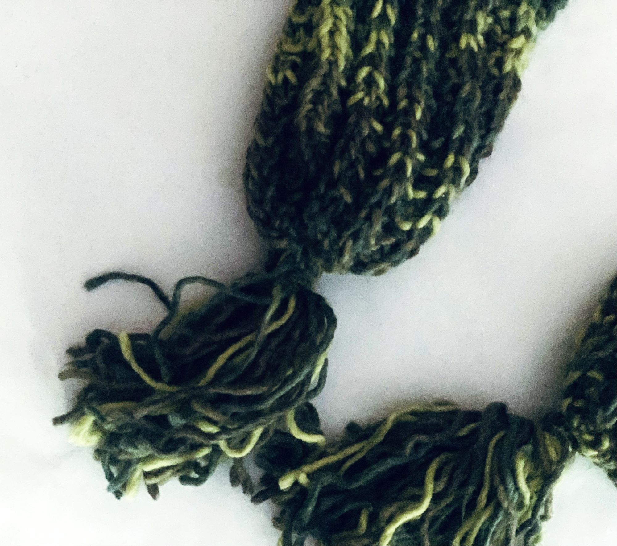BUFANDA LANA GOIC DISEÑOS VERDE HECHA A MANO A DOS AGUJAS DISEÑO EXCLUSIVO - 2