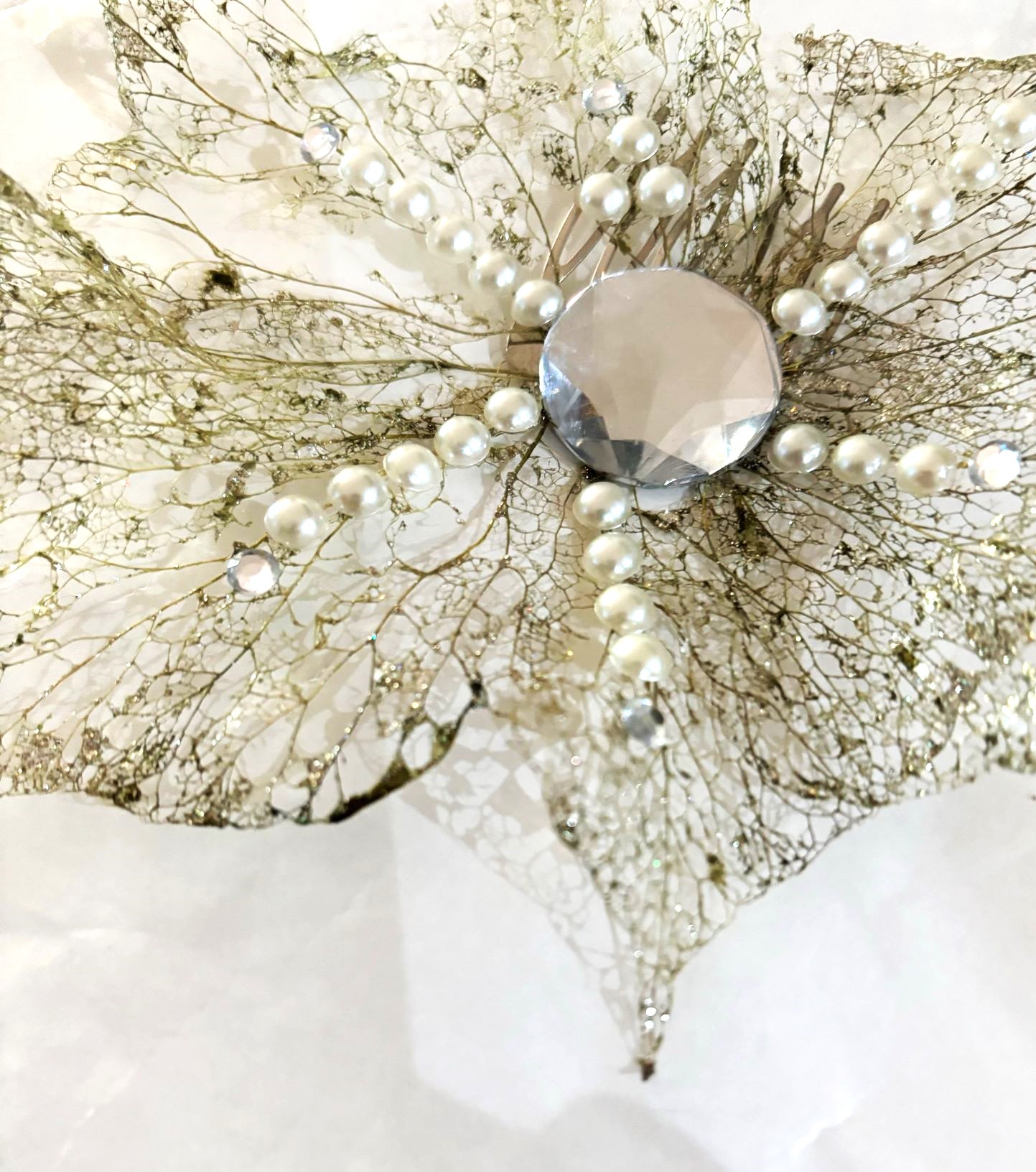 TOCADO DE NOVIA HECHO A MANO DISEÑO EXCLUSIVO - 3