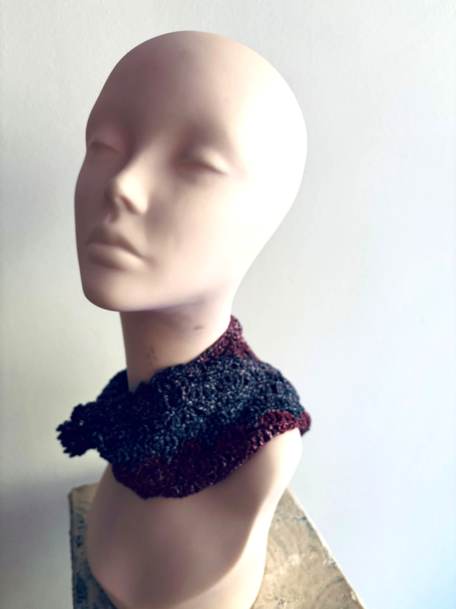 CUELLO DE SEDA TEJIDO A MANO DISEÑO EXCLUSIVO - 3