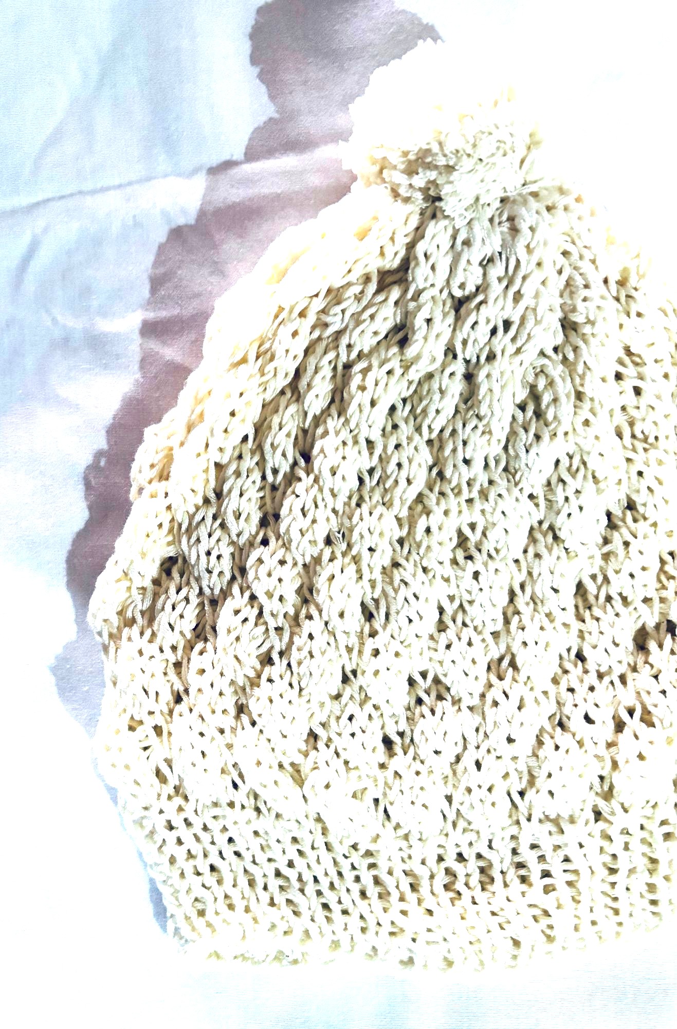 GORRO DE LANA Y SEDA TEJIDO A MANO DISEÑO EXCLUSIVO - 2
