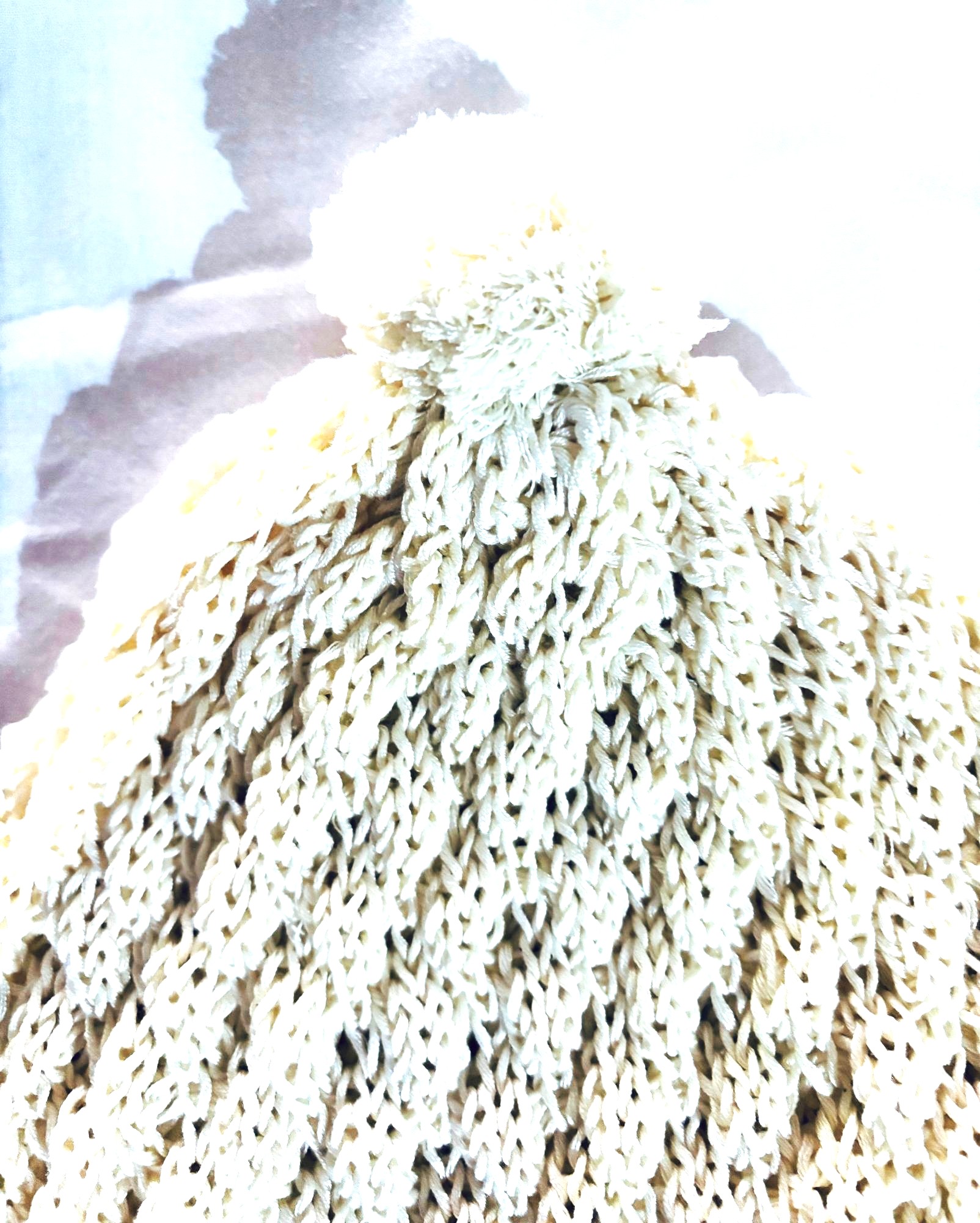 GORRO DE LANA Y SEDA TEJIDO A MANO DISEÑO EXCLUSIVO - 3