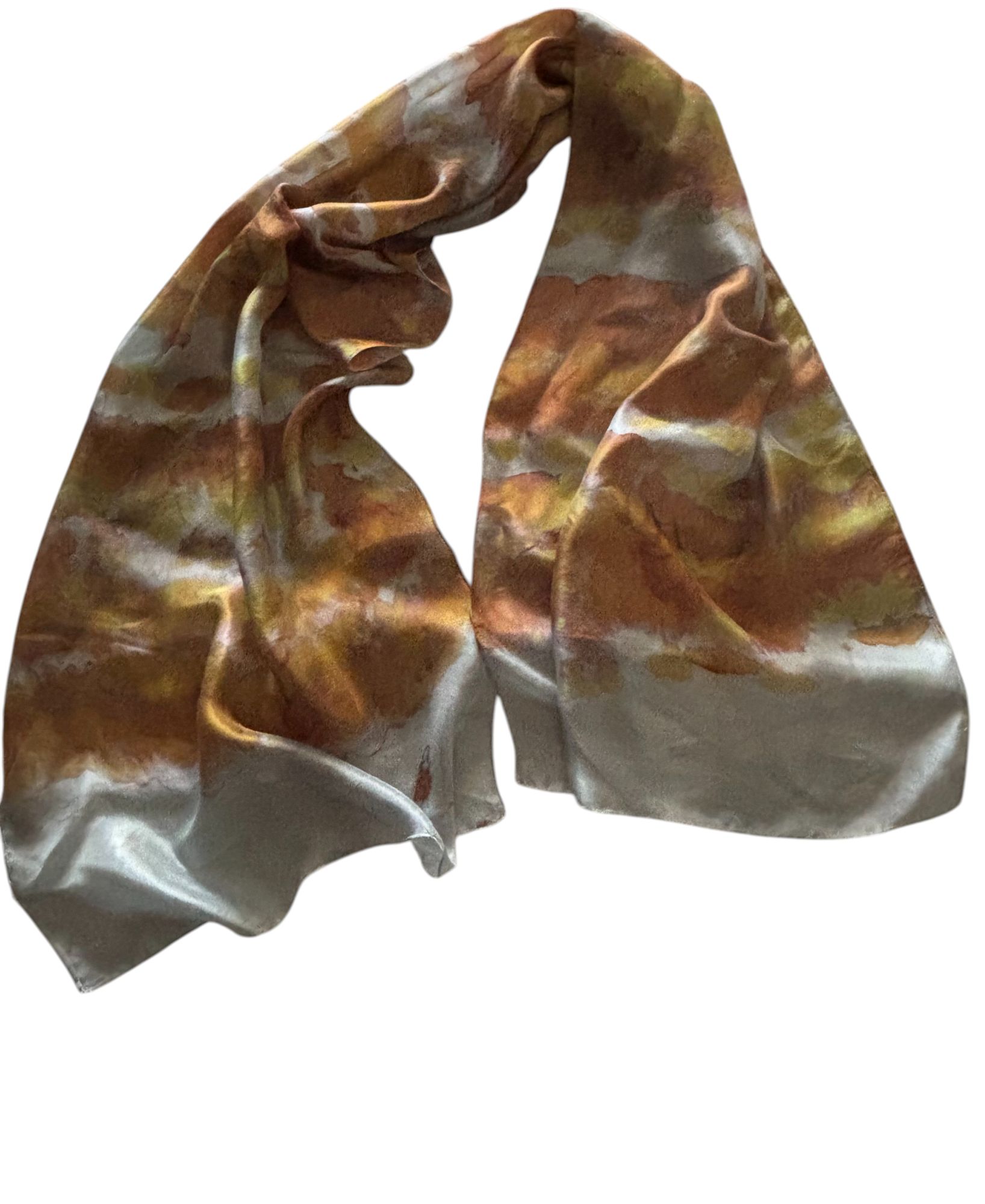 PAÑUELO SEDA NATURAL PINTADO A MANO DISEÑO EXCLUSIVO - 1