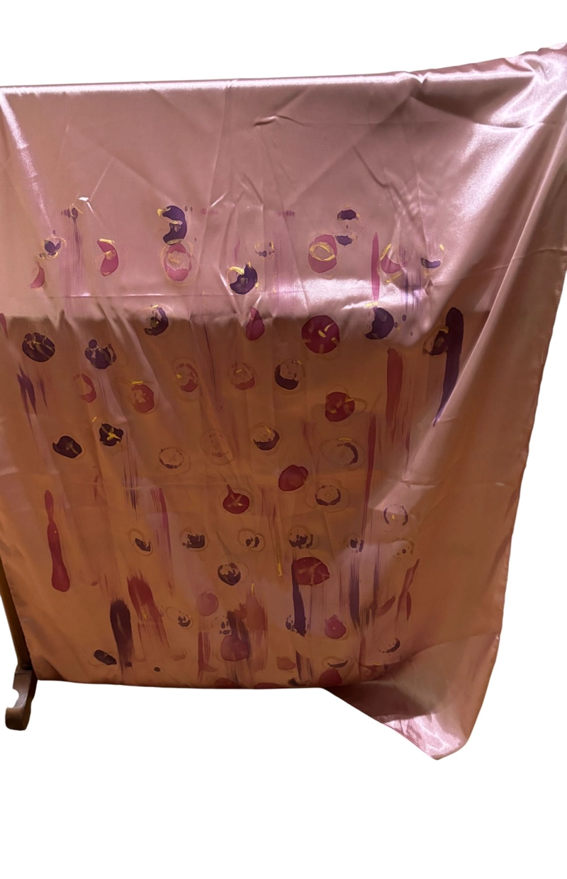 PAÑUELO DE VISCOSA PINTADO A MANO DISEÑO EXCLUSIVO - 1