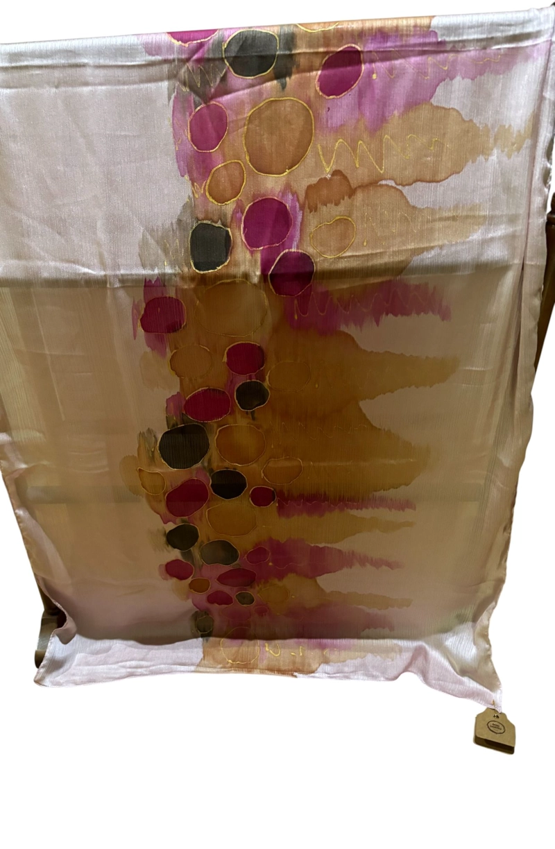 PAÑUELO DE VISCOSA PINTADO A MANO DISEÑO EXCLUSIVO - 1