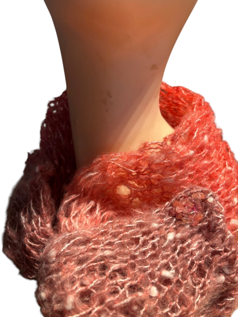 CUELLO LANA MOHAIR TEJIDO A MANO DISEÑO EXCLJUSIVO - 2