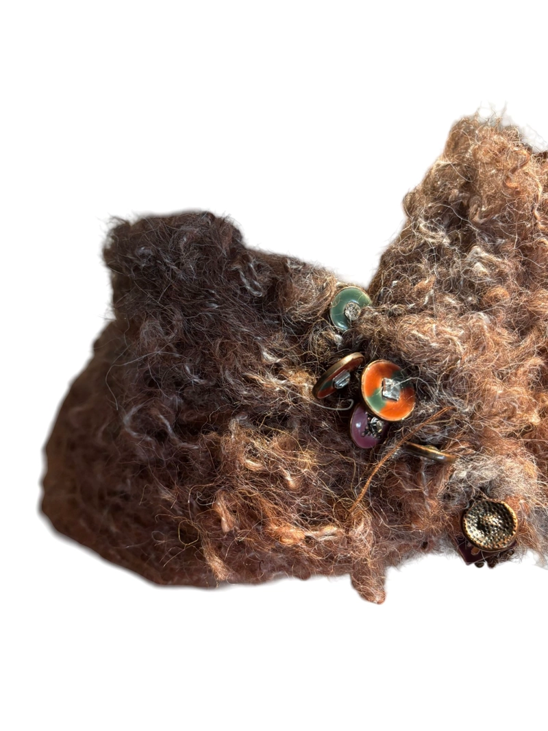 CUELLO LANA MOHAIR TEJIDO A MANO DISEÑO EXCLJUSIVO - 1