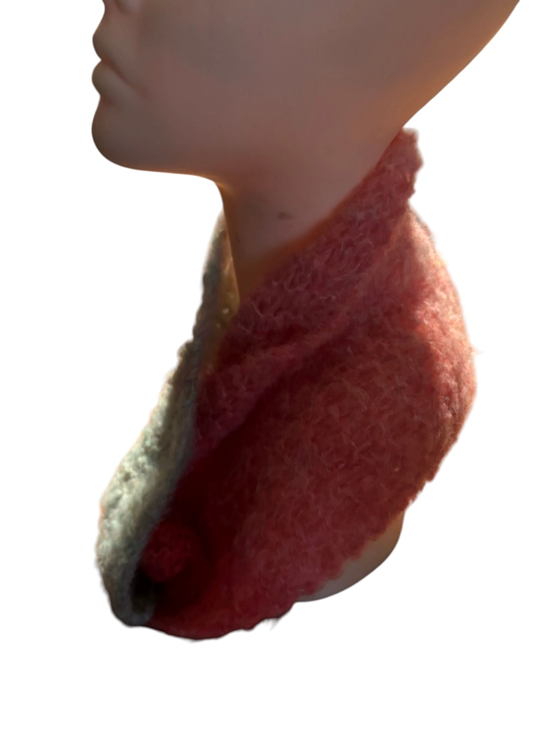 CUELLO DE LANA MOHAIR TEJIDO A MANO DISEÑO EXCLUSIVO - 3