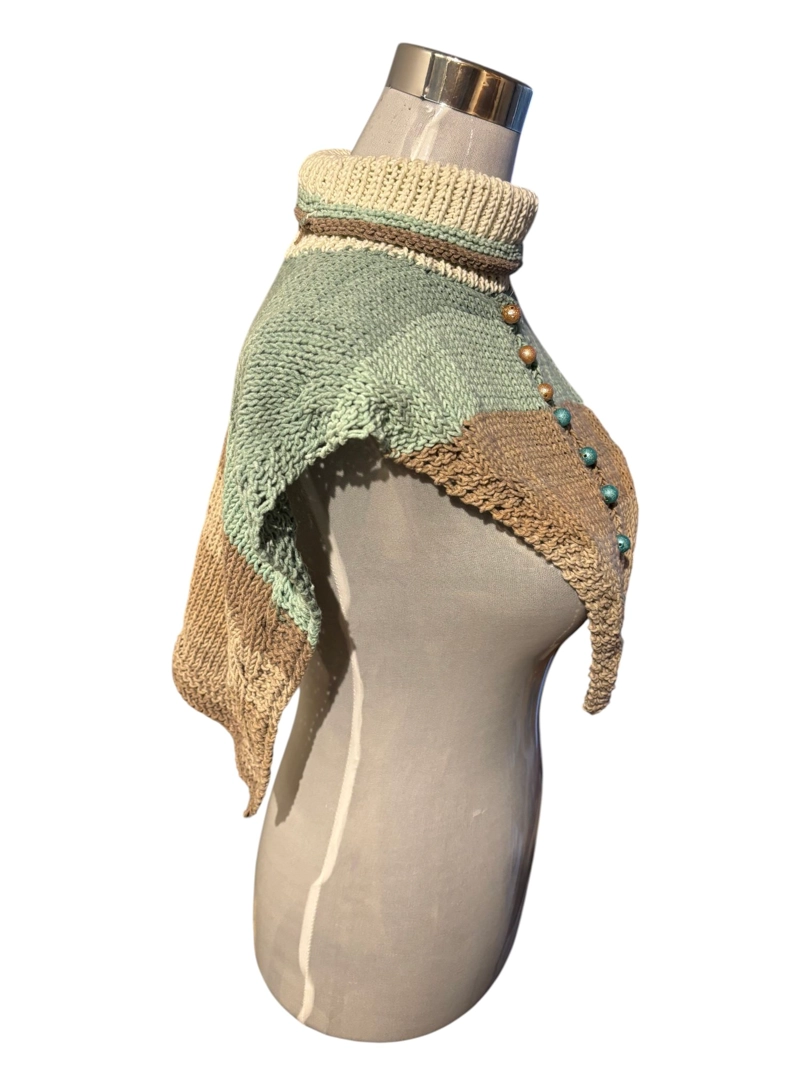 CUELLO LANA ALGODON TEJIDO A MANO EXCLUSIVO - 3