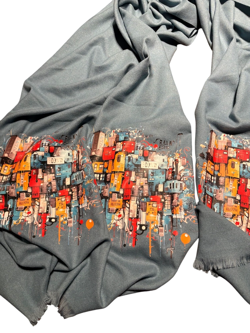 CHAL DE LANILLA HECHO A MANO DISEÑO EXCLUSIVO - 2