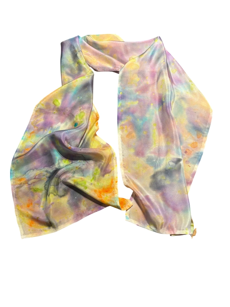 PAÑUELO 100% SEDA NATURAL, HECHO A MANO, DISEÑO EXCLUSIVO - 2