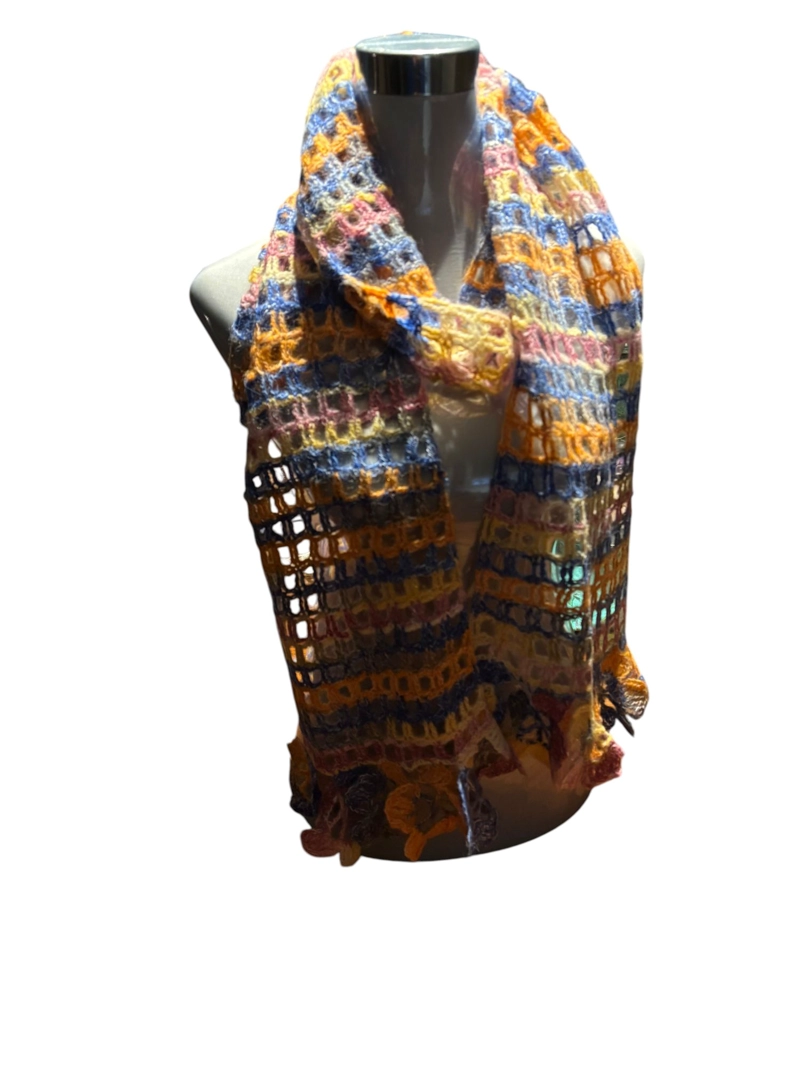 BUFANDA LANA MOHAIR TEJIDA A MANO DISEÑO EXCLUSIVO - 2