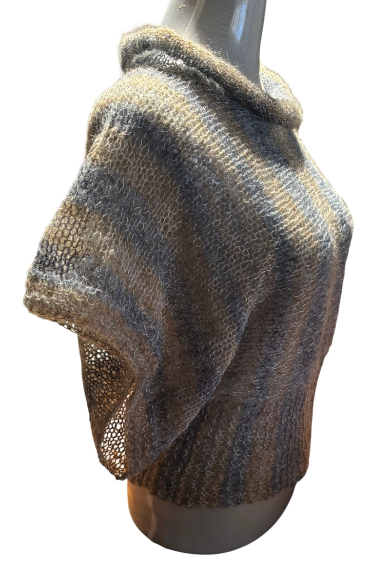 CHALECO LANA MOHAIR TEJIDO A MANO DISEÑO EXCLUSIVO - 2