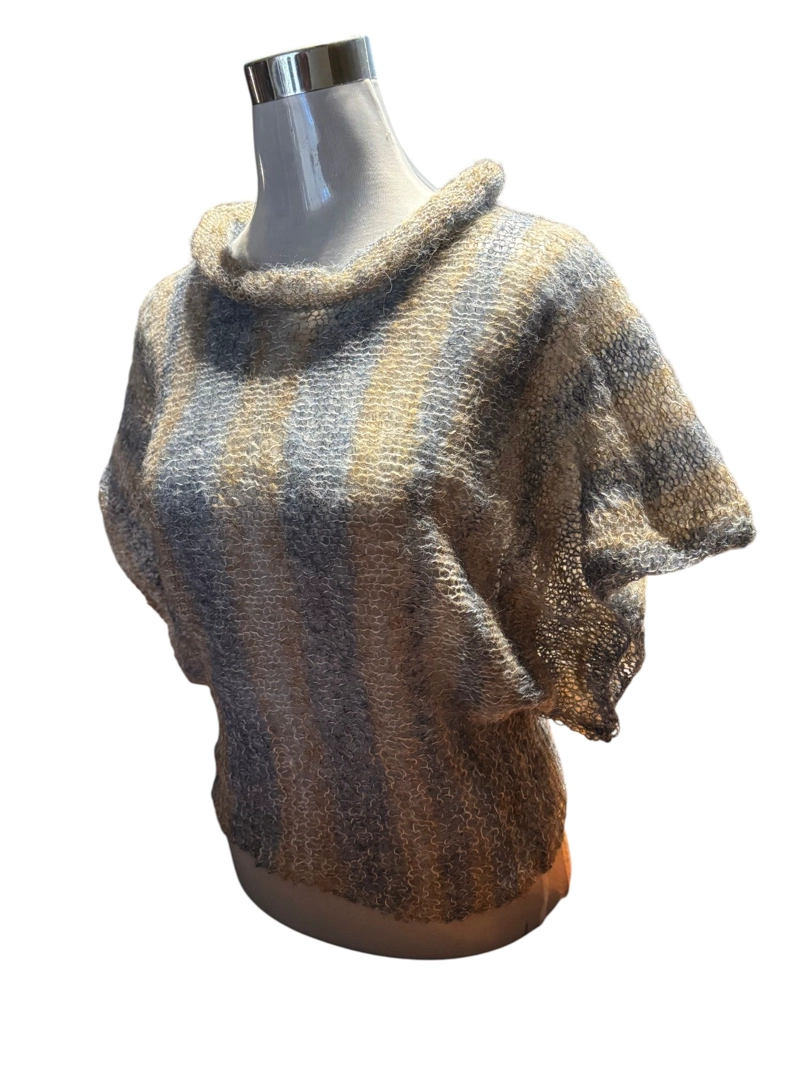 CHALECO LANA MOHAIR TEJIDO A MANO DISEÑO EXCLUSIVO - 3
