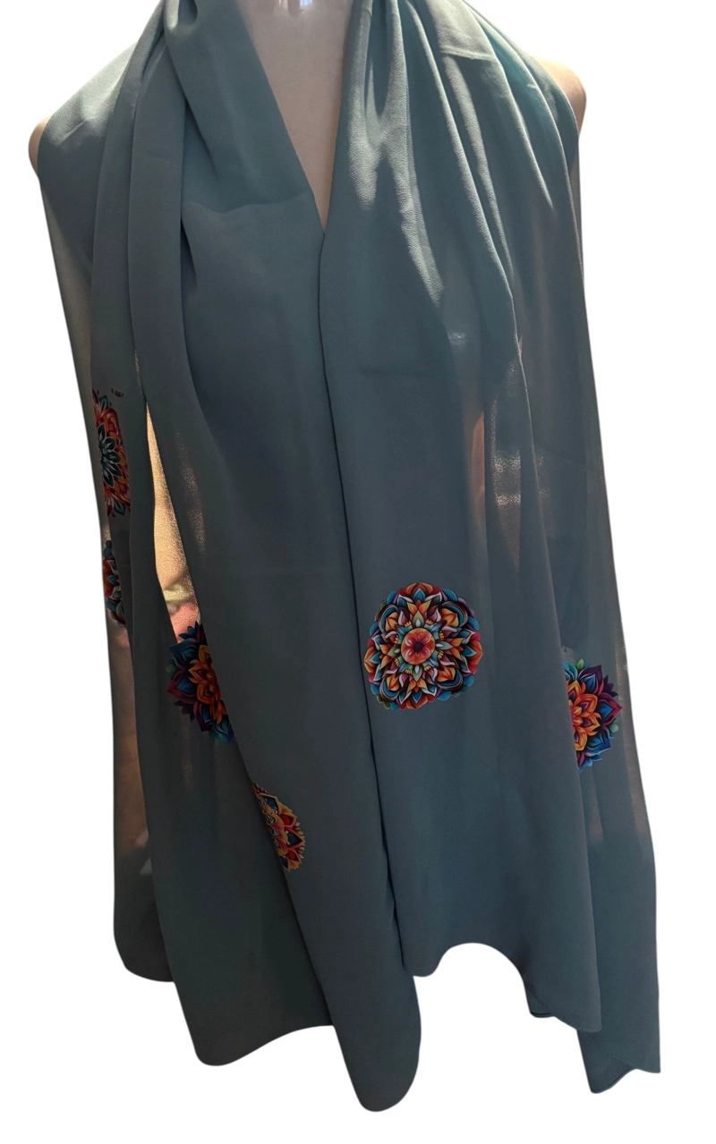 PAÑUELO VISCOSA ESTAMPADO A MANO DISEÑO EXCLUSIVO - 1