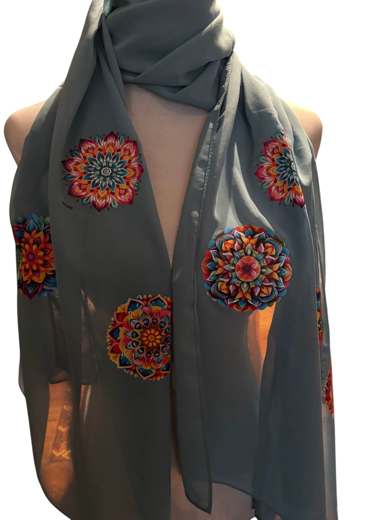 PAÑUELO VISCOSA ESTAMPADO A MANO DISEÑO EXCLUSIVO - 2