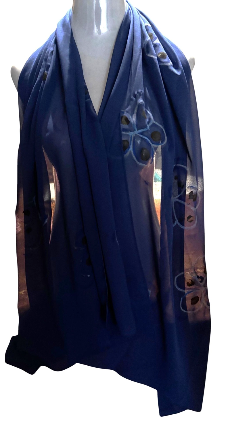 PAÑUELO DE VISCOSA PINTADO A MANO DISEÑO EXCLUSIVO - 3