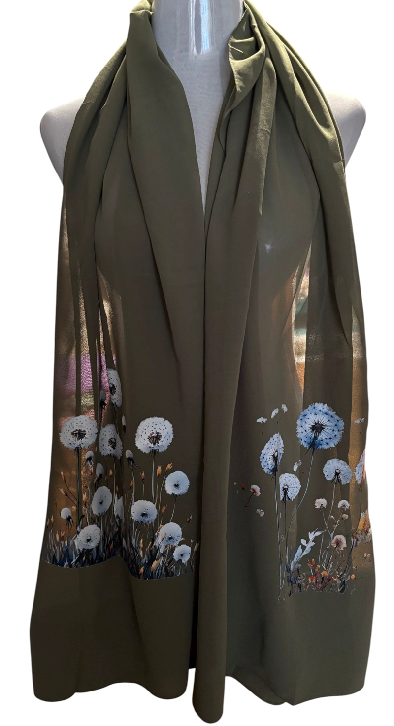 PAÑUELO DE VISCOSA ESTAMPADO A MANO DISEÑO EXCLUSIVO - 1