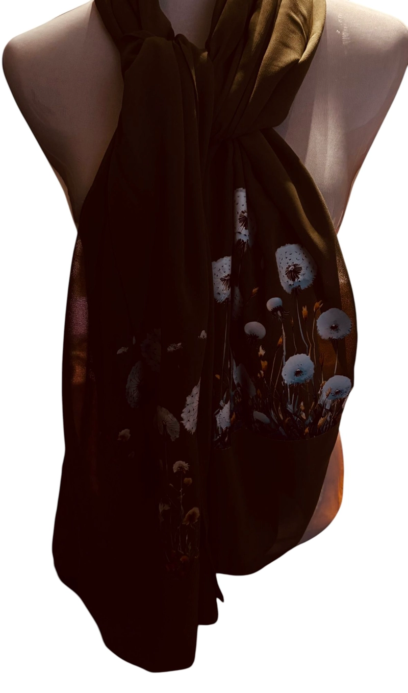PAÑUELO DE VISCOSA ESTAMPADO A MANO DISEÑO EXCLUSIVO - 2