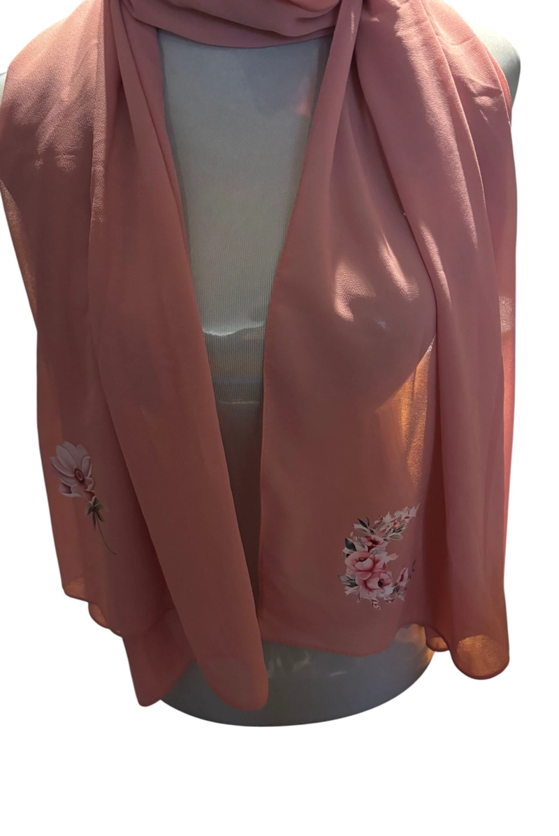 PAÑUELO DE VISCOSA ESTAMPADO A MANO DISEÑO EXCLUSIVO - 1