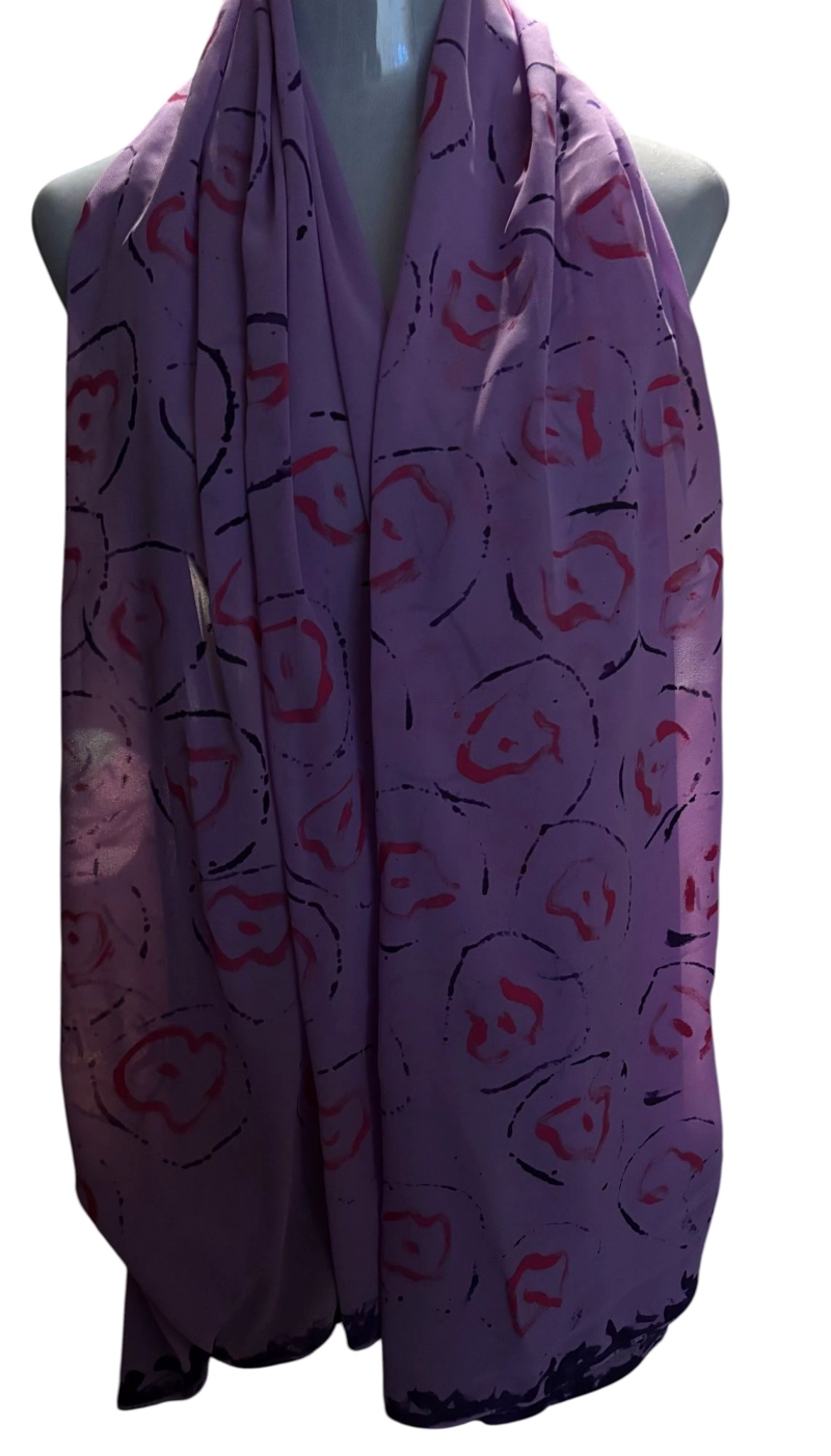 PAÑUELO DE VISCOSA PINTADO A MANO DISEÑO EXCLUSIVO - 2